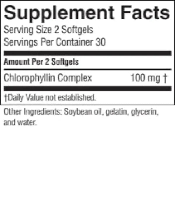 Chlorophyll 60 softgel caps