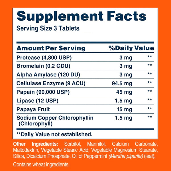 American Health Super Papaya Enzyme, Chewable 180 tablets