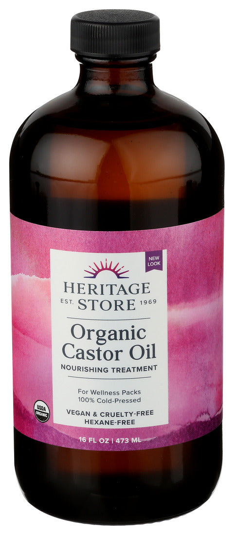 Heritage Store Organic Castor Oil 16 oz