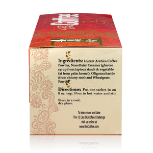 Bio Coffee - Organic Instant Non-dairy Alkaline Coffee (12 Sachet Box)