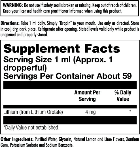 Lithium Orotate 4mg Drop-Ins
