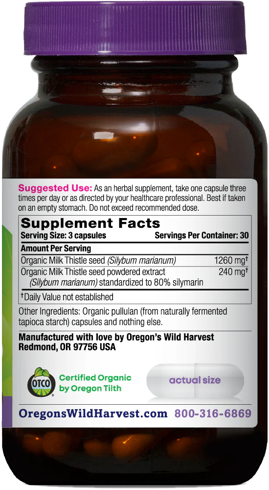 Milk Thistle Capsules, Organic