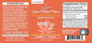 4500mg Full-Spectrum Plus CBD Tincture 2oz