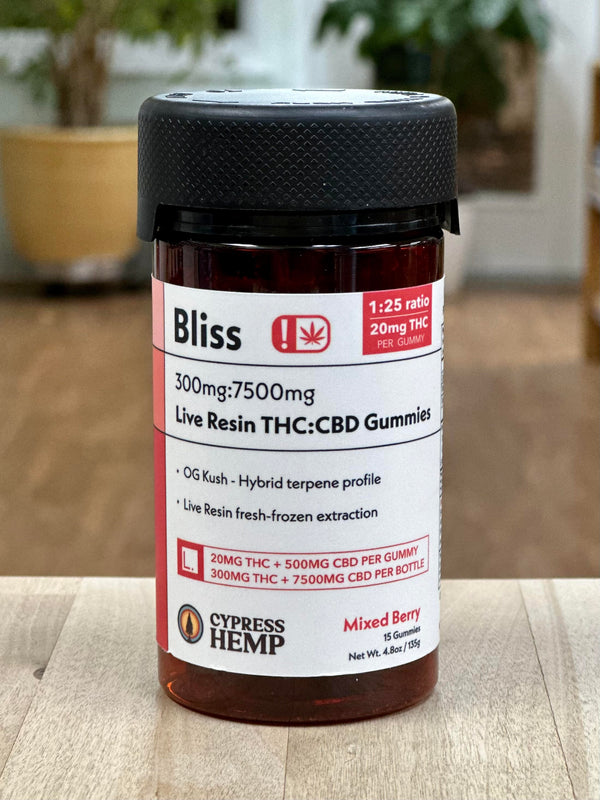 Bliss Live Resin D9 20mg THC Gummies