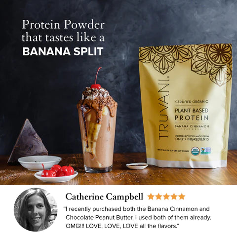 Truvani Certified Organic Plant Based Protein - Banana Cinnamon