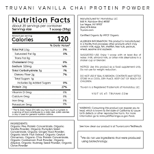 Truvani Certified Organic Plant Based Protein Powder - Vanilla Chai