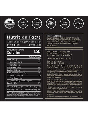 Truvani Certified Organic Plant Based Protein Powder - Chocolate