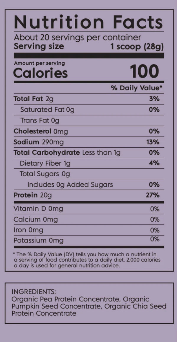 Truvani Certified Organic Plant Based Protein - Unflavored